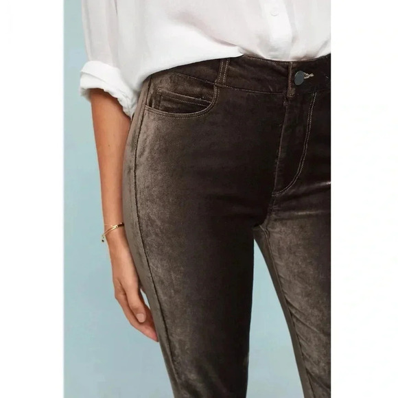 Paige Hoxton High-Rise Velvet Skinny Jeans - Picture 2 of 11